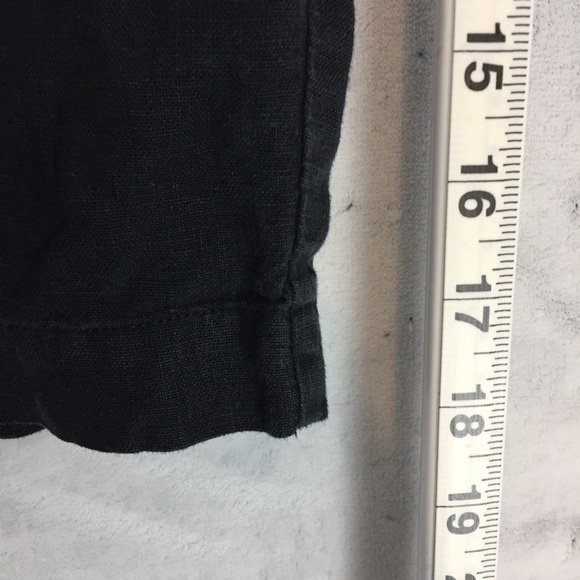 J Jill Linen Shorts Women's Medium Black Elastic Waist Straight Leg - Picture 10 of 10